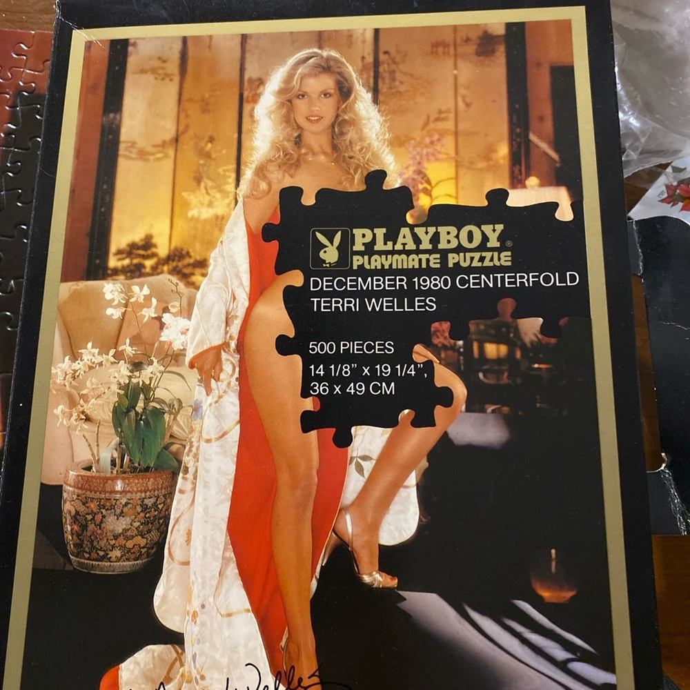 PLAYBOY Terri Welles Puzzle with Red and White Accents December 1980 Centerfold